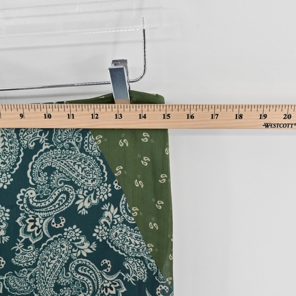 Guess Gene Chiffon Handkerchief Hem Skirt Womens Size M Patchwork Paisley Green - Picture 3 of 14